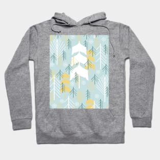 Winter design with trees and snowflakes Hoodie